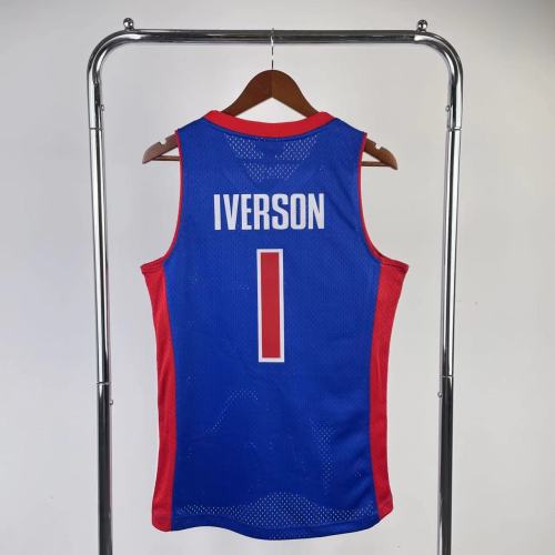 Men's M&N 2008/09 Allen Iverson Blue Retro Jersey