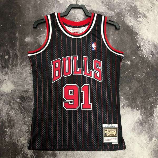 Men's M&N 1996 Dennis Rodman Black Retro Jersey