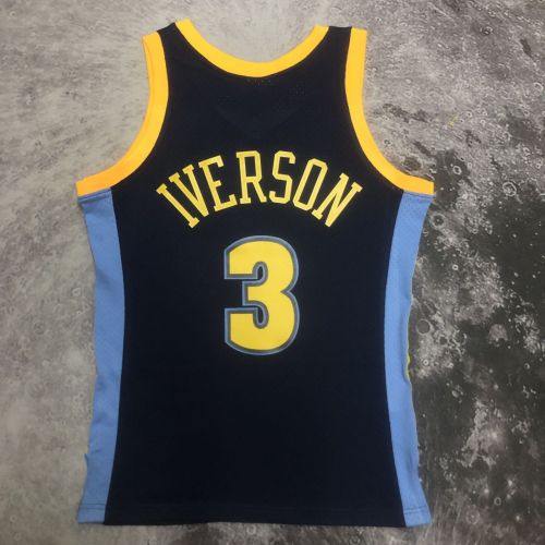 Men's M&N 2006/2007 Allen Iverson Blue Retro Jersey