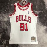 Men's M&N 1998 Dennis Rodman White Retro Jersey