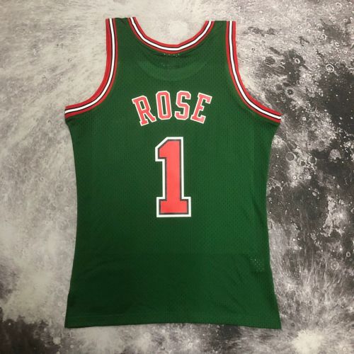 Men's M&N 08/09 Derrick Rose Green Retro Jersey