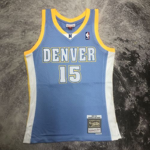 Men's M&N 2003/2004 Carmelo·Anthony Blue Retro Jersey