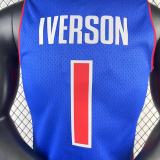 Men's M&N 2008/09 Allen Iverson Blue Retro Jersey