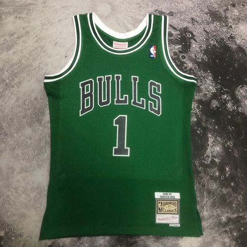 Men's M&N 08/09 Derrick Rose Green Retro Jersey