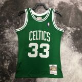 Men's M&N 1985/86 Larry Bird Green Retro Jersey