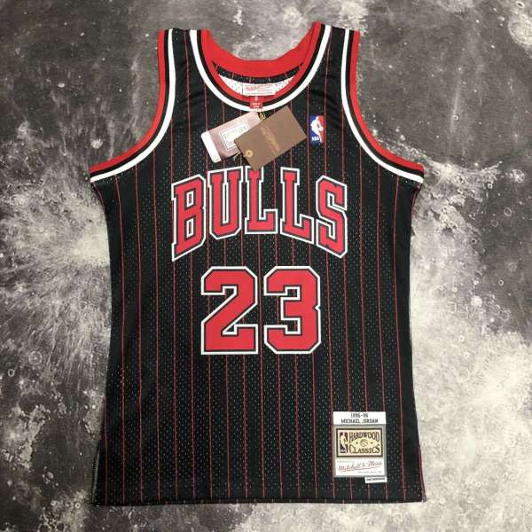 Men's M&N 1996 Michael Jordan Black Retro Jersey