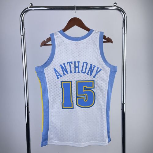 Men's M&N 2003/2004 Carmelo·Anthony White Retro Jersey