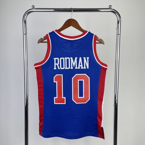 Men's M&N 1988/89 Dennis Keith Rodman Blue Retro Jersey