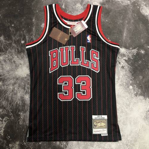 Men's M&N 1996 Scottie Pippen Black Retro Jersey