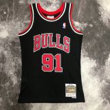Men's M&N 1998 Dennis Rodman Black Retro Jersey