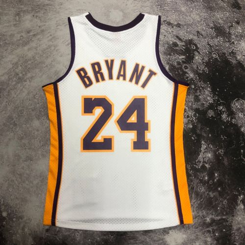 Men's M&N 09/10 Kobe Bryant White Retro Jersey