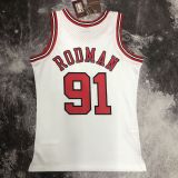 Men's M&N 1998 Dennis Rodman White Retro Jersey