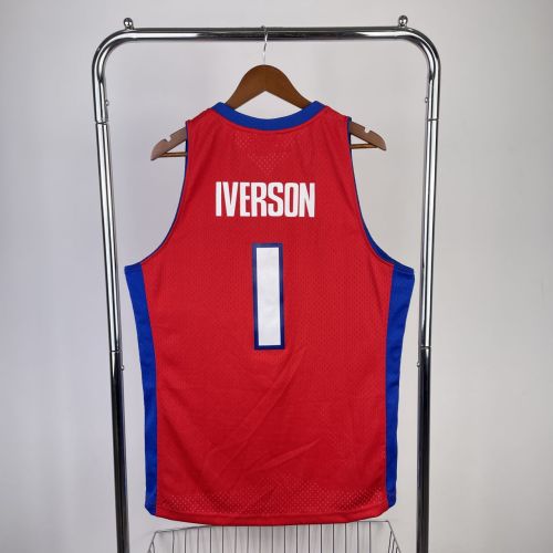 Men's M&N 2008/09 Allen Iverson Red Retro Jersey