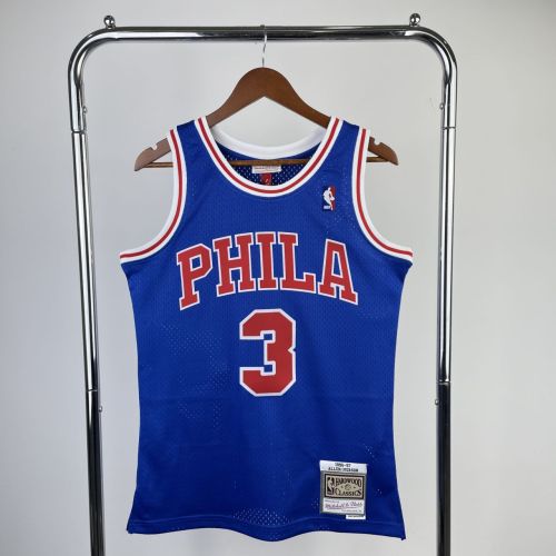 Men's M&N 1996∕97 Allen Iverson Blue Retro Jersey
