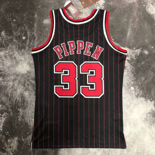 Men's M&N 1996 Scottie Pippen Black Retro Jersey