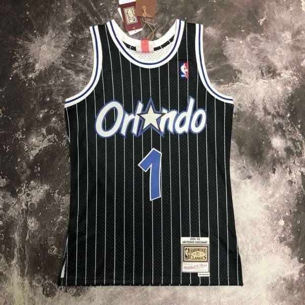 Men's M&N 1995 Anfernee Hardaway Black Retro Jersey