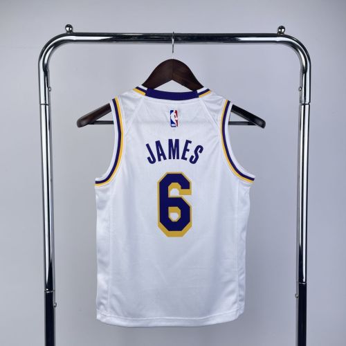Youth LeBron James White Team Jersey