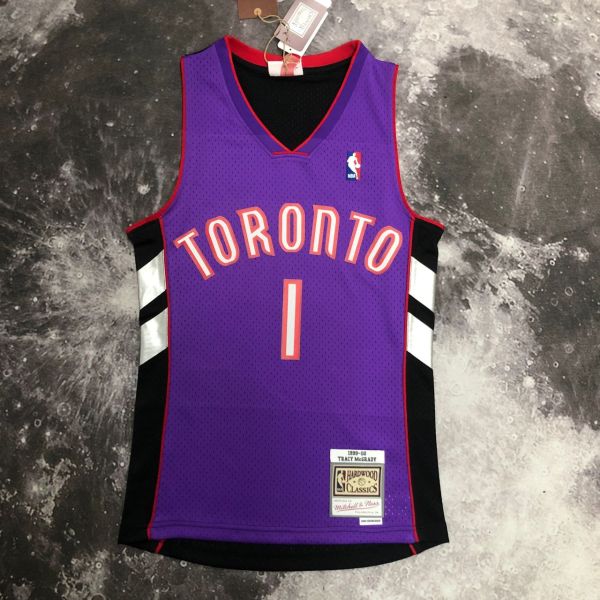 Men's M&N 2000 Tracy McGrady Purple/Black Retro Jersey