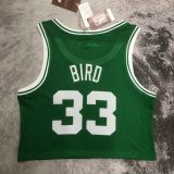 Women's M&N Larry Bird Green Retro Jersey