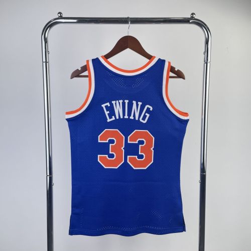 Men's M&N 1991/92 Patrick Ewing Blue Retro Jersey
