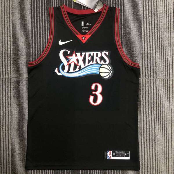 Men's Allen Iverson Black Retro Team Jersey
