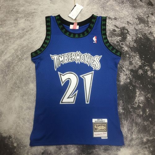 Men's M&N 2003/04 Kevin Garnett Blue Retro Jersey