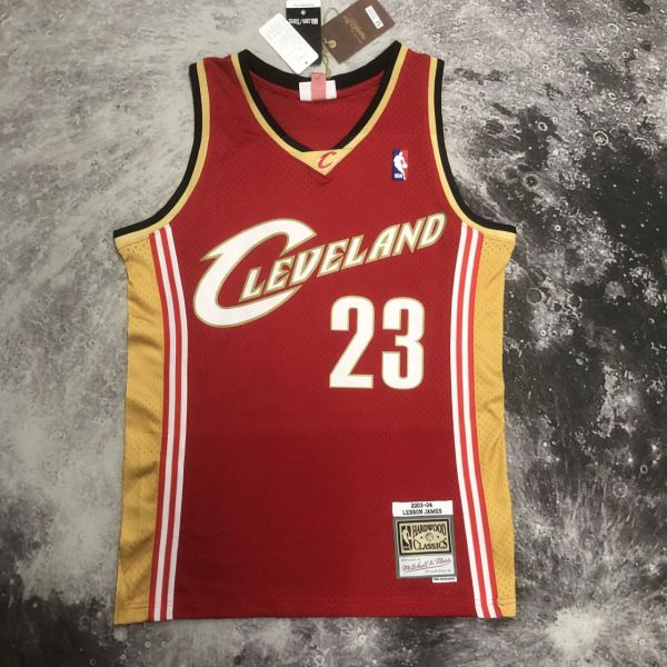 Men's M&N 2003/04 LeBron James Red Retro Jersey