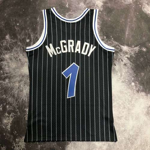 Men's M&N 2004 Tracy McGrady Black Retro Jersey