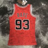 Men's BAPE×M&N Red Team Jersey