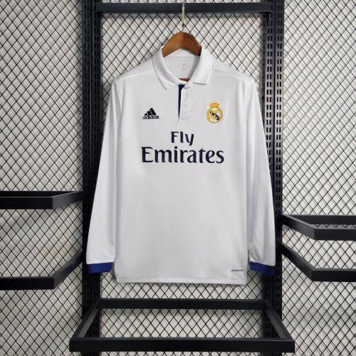 Real Madrid 2016/2017 Home Retro Long Sleeve Jersey