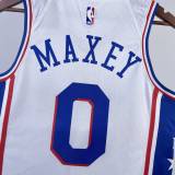 Men's Tyrese Maxey Home White Team Jersey