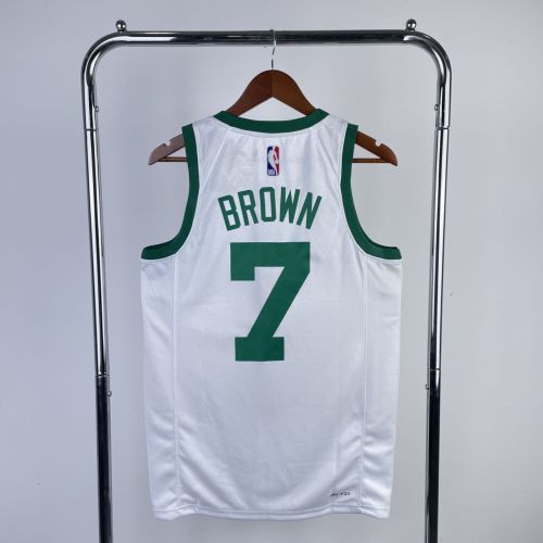 Men's Jaylen Brown White Retro Team Jersey - 75th Anniversary Edition