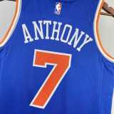 Men's Carmelo Anthony Away Blue Team Jersey