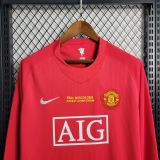 MUFC 2008 CL Final Home Retro Long Sleeve Jersey