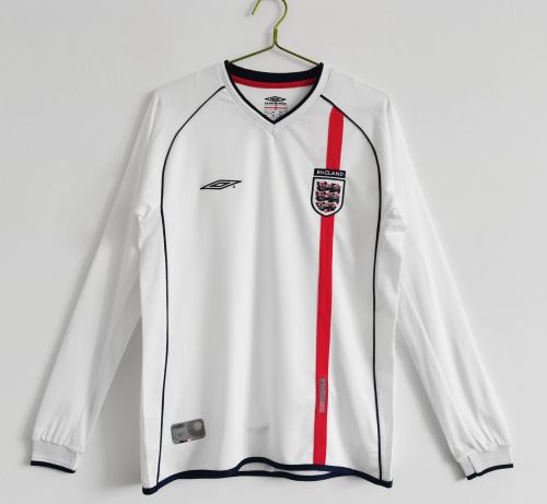 England 2002 World Cup Home Retro Long Sleeve Jersey
