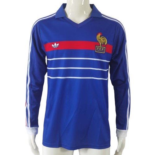 France 1984 Home Retro Long Sleeve Jersey