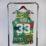 Men's M&N 1985/86 Larry Bird Green Retro Jersey