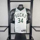 Men's 2023 Giannis Antetokounmpo White Home Team Jersey