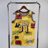 Men's M&N 1996/97 Shaquille O'Neal Yellow Retro Jersey