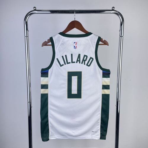 Men's 2023 Damian Lillard White Home Team Jersey