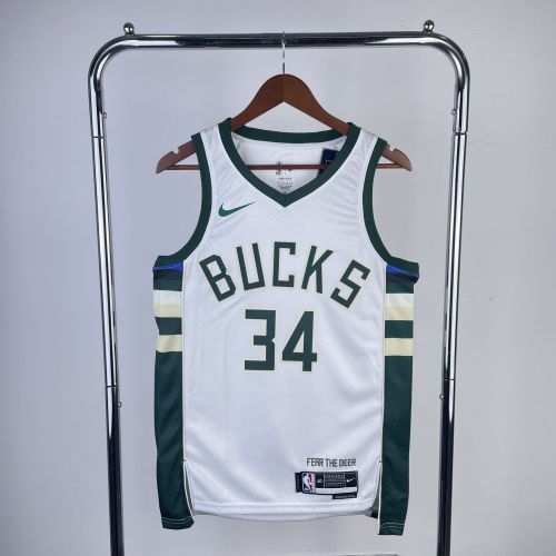 Men's 2023 Giannis Antetokounmpo White Home Team Jersey
