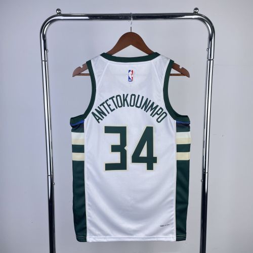 Men's 2023 Giannis Antetokounmpo White Home Team Jersey