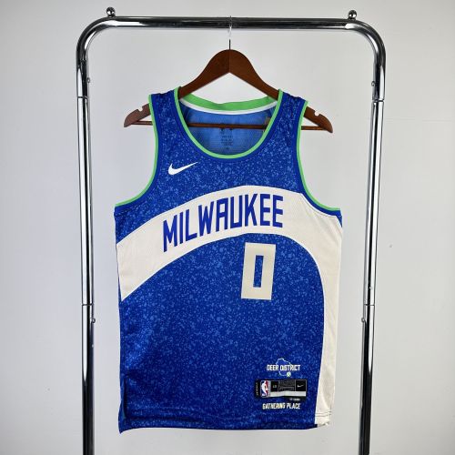 Men's 2024 Damian Lillard Blue Team Jersey - City Edition