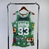 Men's M&N 1985/86 Larry Bird Green Retro Jersey
