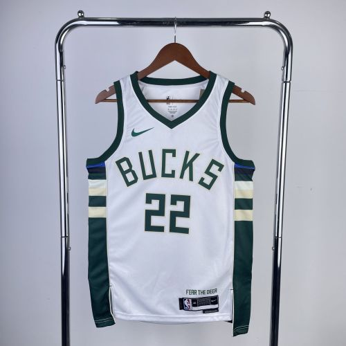 Men's 2023 Khris Middleton White Home Team Jersey