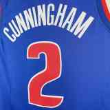 Men's 2023 Cade Cunningham Blue Away Team Jersey