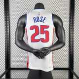 Men's 2023 Derrick Rose White Team Jersey