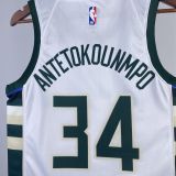 Men's 2023 Giannis Antetokounmpo White Home Team Jersey