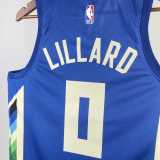 Men's 2023 Damian Lillard Blue Team Jersey - City Edition