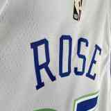 Men's 2024 Derrick Rose White Retro Team Jersey